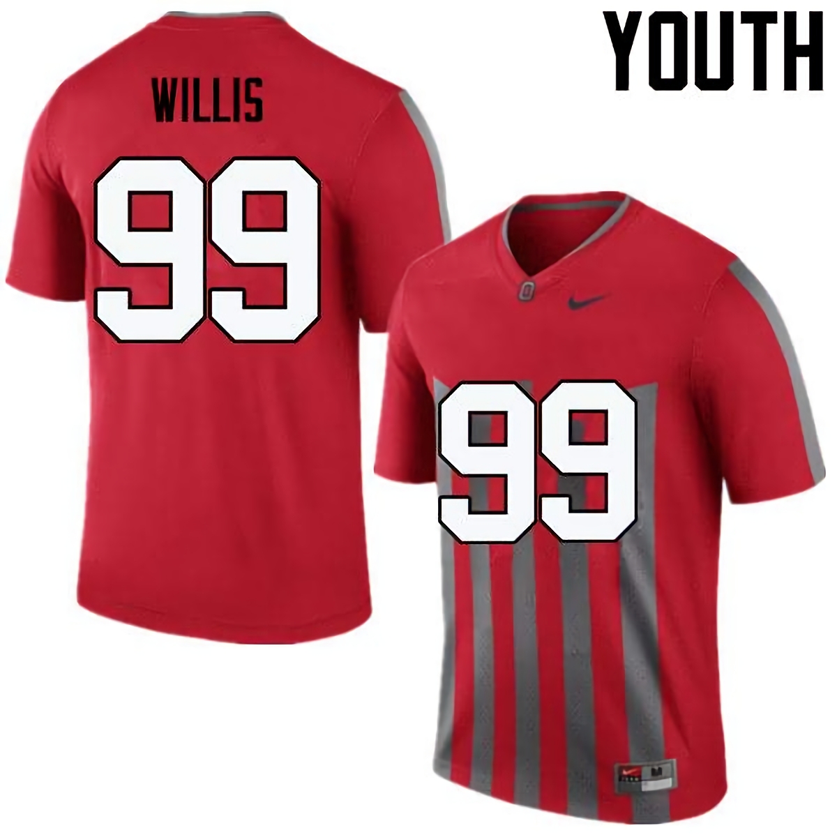 Bill Willis Ohio State Buckeyes Youth NCAA #99 Nike Throwback Red College Stitched Football Jersey PXQ4356MM